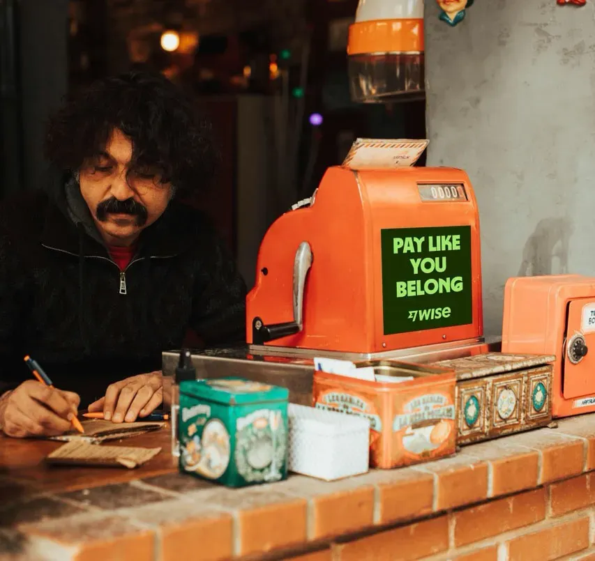 Cash register point-of-sale activation mockup