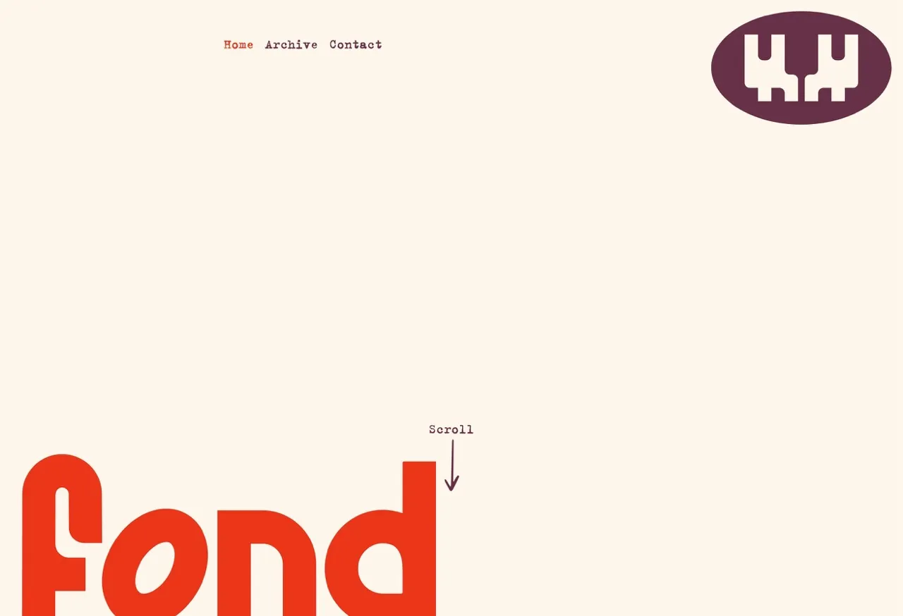 Screenshot of Fond website homepage with minimalist design